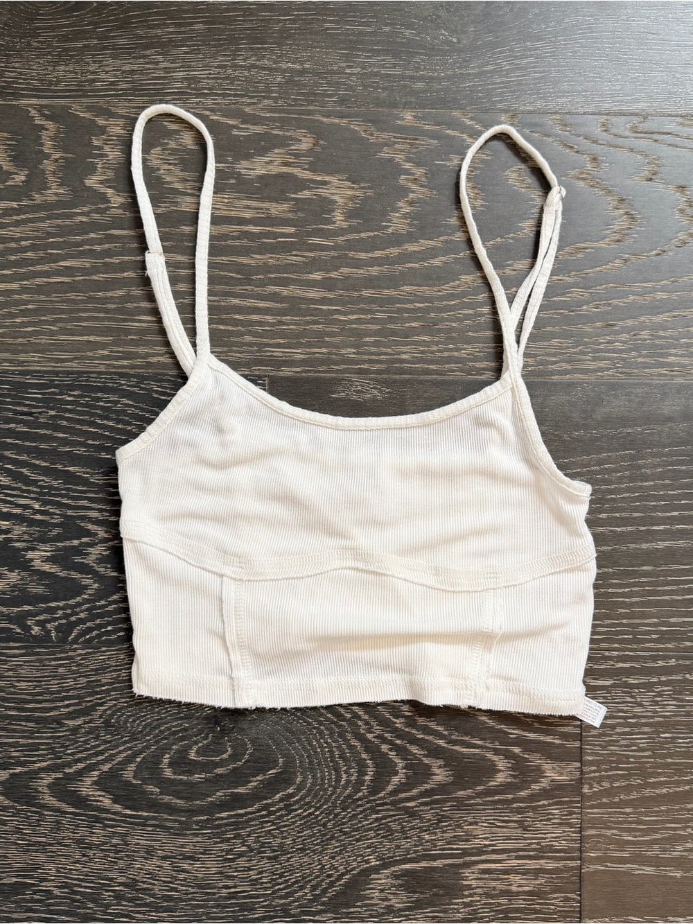 Urban Outfitters White Ribbed Cropped Camisole
